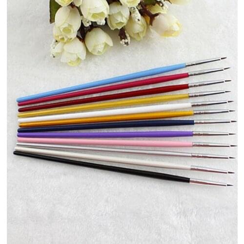 Popular 12Pcs Nail Art Designer Pen Pencil Brush Painting Dotting Acrylic Tool Brush makeup brushes NailArt Pen Brush maquillaje