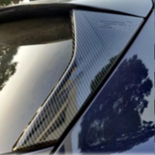 2PCS Carbon Fibre Black and ABS Bright Silver Rear Window Decorative Cover for Subaru XV Crosstrek 2018 New Style Accessories