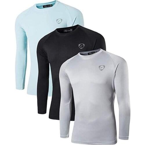 Jeansian 3 Pack Mens UPF 50+ UV Sun Protection Outdoor Long Sleeve Tee Shirt Tshirt T-Shirt Beach Summer LA245 PackE