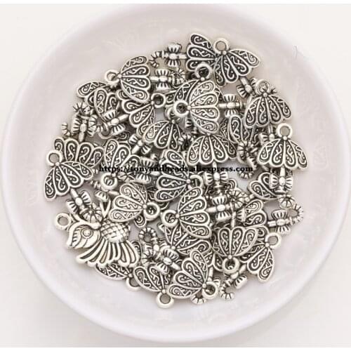 50Pcs/Lot) Zinc Alloy Tibetan Silver European Charm Umbrella-Shape Pendant Size 18x11mm ZN49091