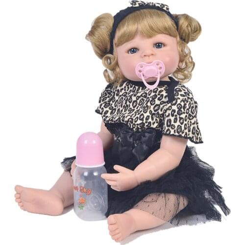 57cm 23'' Realistic Reborn Babies Girl Doll Full Silicone Vinyl Lifelike toy toys bathe princess beautiful doll kids lovely gift