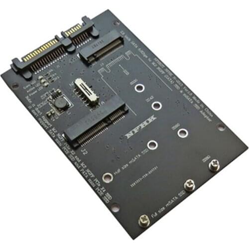 M.2 NGFF MSATA SSD to 2.5 Inch SATA 6.0Gbps 2 in 1 Adapter Converter Card Support PC Laptop Hard Disk Diagram