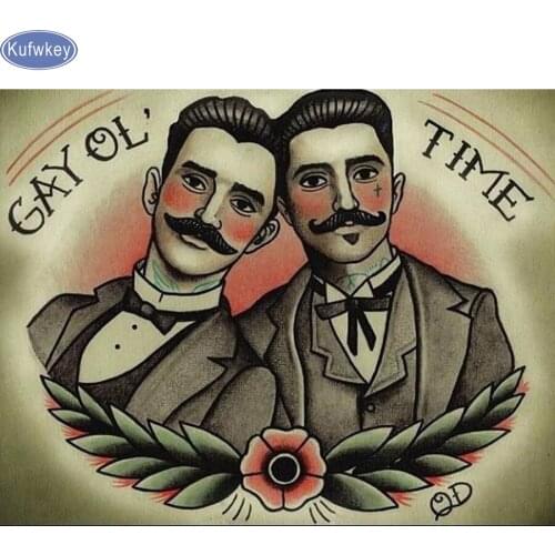 DIY 5D Diamond Mosaic Gay Handmade men Diamond Painting Cross Stitch Full Diamond Embroidery icons Patterns Rhinestones