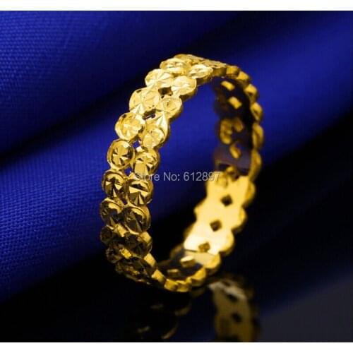 Authentic 24k Yellow Gold Ring/ Womens Two Row Coin Ring/ 3.05g