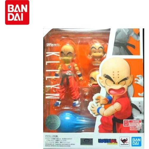 BANDAI SHF Anime Dragon Ball Z Joint Movable Childhood Kuririn Collection Model Action Figure Toys Christmas Gifts Kids