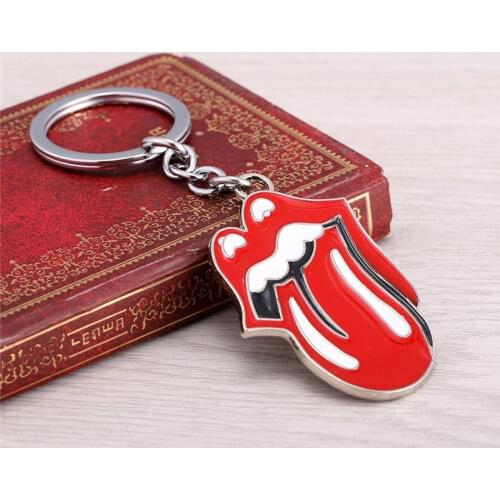 Big Tongues Keychain Keyring Big Tongue Key Fob Metal Pendant Car accessories Holder for fans gift Male car key pendant