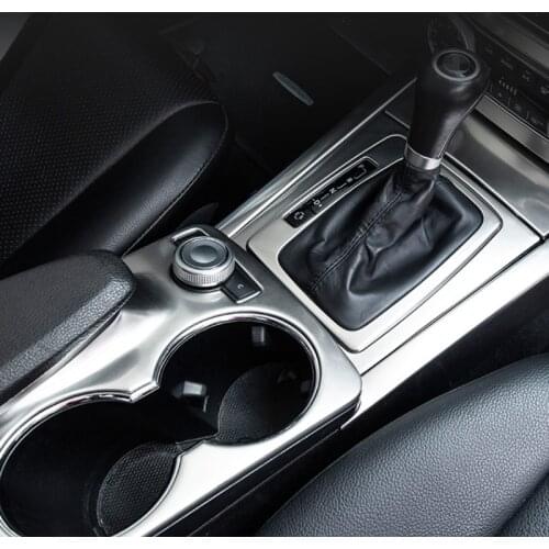 Center Console Gear Shift Water Cup Holder Panel Cover Trim For Mercedes Benz GLK X204 2008-2015 Stainless Steel Car Styling