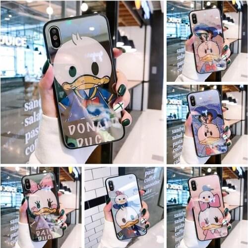 Disney Donald Duck Daisy Mirror Phone Case for iPhone 11 12 Pro Max mini 6 6s 7 8 plus XR X XS MAX SE Makeup mirror shell gifts