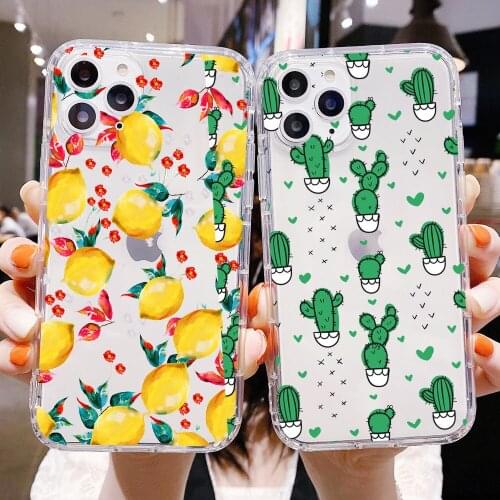 Summer Fruit avocado cactus plants Floral phone Case For iPhone 12 Pro Max 11 pro XR XS MAX 7 6S 8 Plus SE 5 X Silicone TPU Case
