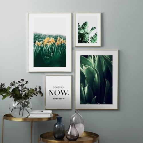 Flower Banana Leaf Agave Green Plants Wall Art Prints Paper Canvas Painting Nordic Poster Home Decor Pictures For Living Room