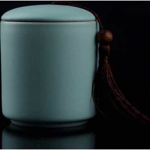 [GRANDNESS] Jingdezhen Ruyao Chinese Pottery and Porcelain Tea Storage Cheset Jar Sealing TiKuanYin Puer Black Tea Caddy