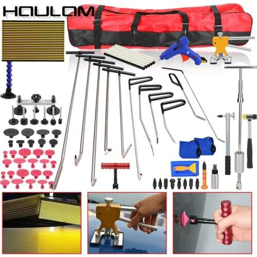 Tools Paintless Dent Repair push rod hooks LED lamp Car Hail Puller Lifter Removal Rod Tab Hammer Tool Kit glue