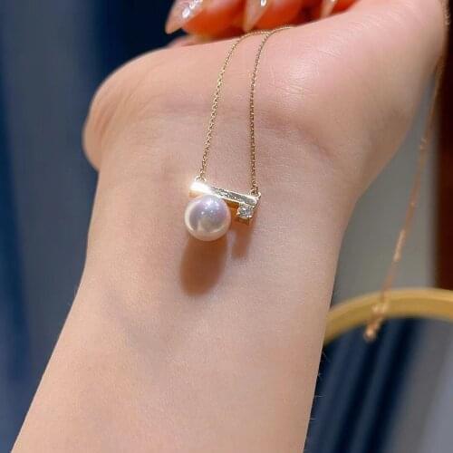 Classic With 7mm Perfecly Round Pearl Necklace Fashion Women Chain Jewelry Gifts