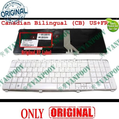 New Notebook Laptop keyboard for HP Pavilion dv7 dv7-2000 dv7-2100 dv7-3000 white Canadian Bilingual (US + French) - 532804-121