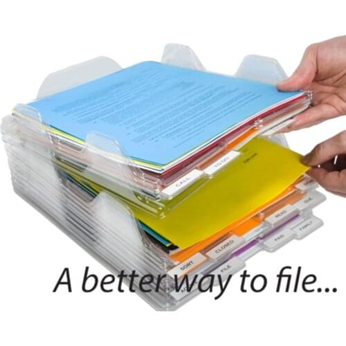 File Storage Box Document Rack Organizer Tray Stackable for Magazine Paper Office H-best
