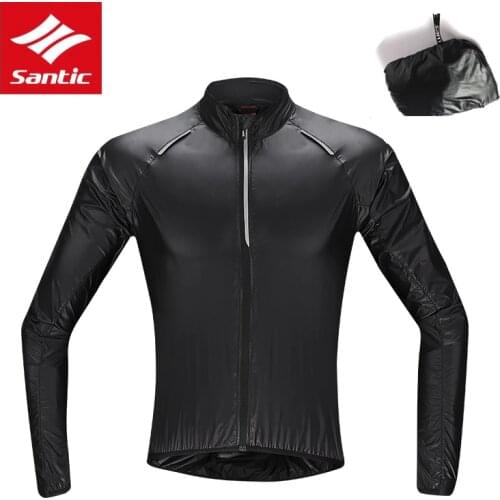 Santic Men Cycling Skin Coat Windproof Small Rain Waterproof Sun Protective UPF 50 Windproof Cycling Jackets