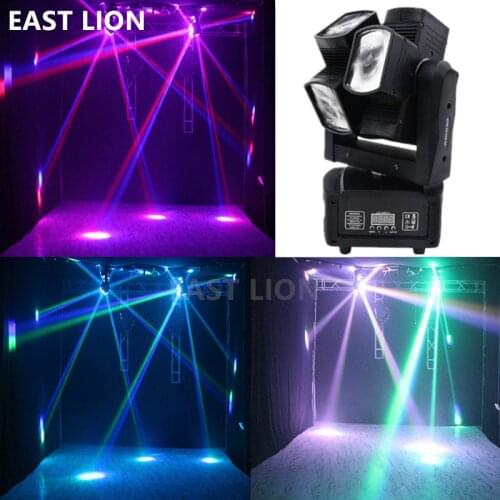 Mini Double Wheel 8x10W RGBW Colorful LED Moving Head Beam For Disco Party Wedding Light Lamp Stage Effect Professional Lighting
