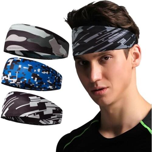 Fashion Men Camouflage Stretch Sweatband Gym Running Sports Headband Accessory Cycling accessories Bike Bicycle use