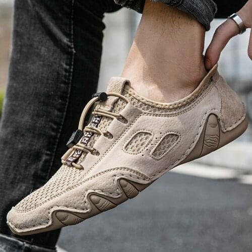 Men Breathable Casual Shoes mesh Sneakers fashion Massage Sole Men Summer Shoes Casual Mesh Breathable Male Flat Casual Shoes