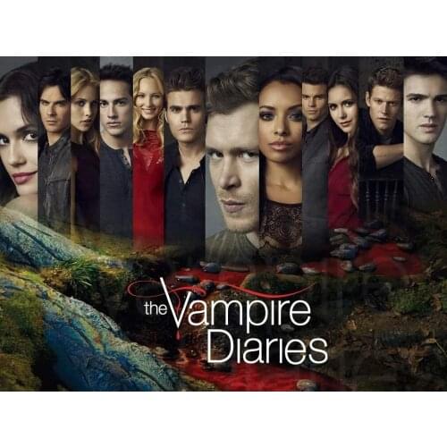 The Vampire Diaries DIY Embroidery Cross Stitch 11CT Kits Needlework Craft Set Printed Canvas Cotton Thread Home Sale