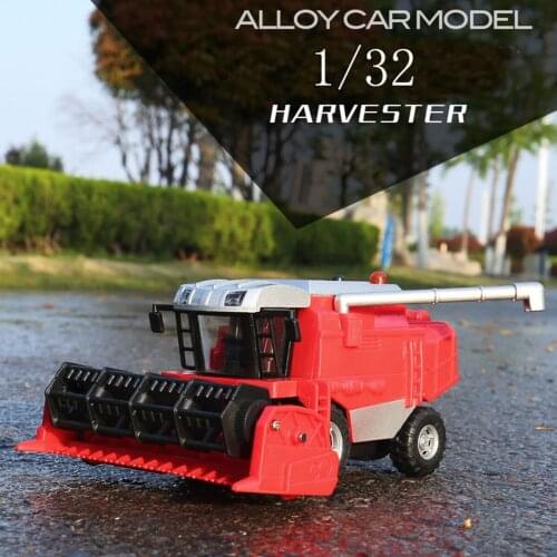 New 1:32 Alloy Farm Harvester Model Farm Weeder Toy Simulated Sound Light Pull Back Childrens Toy Free Shipping