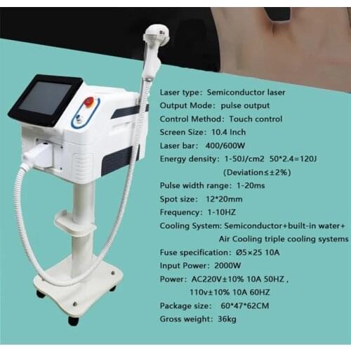 Newst 808nm diode laser fast skin rejuvenation hair removal painless high power cooling system beauty salon machine