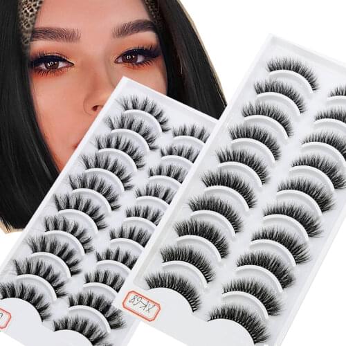 NEW 2-12 Pairs 10-25mm Mink Lashes Bulk Faux Thick Long Wispy Natural Mink Lashes Pack Short Wholesales Natural False Eyelashes
