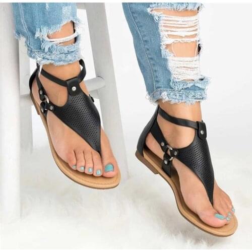 Solid Slippers Sandals Women Shoes 2021 Summer Shoes Women Sandals Hollow T Strap Clip Toe Beach Sandals Slippers Ladies Shoes