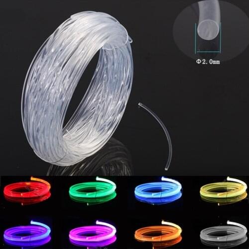 Transparent Color Side Glow Optical Fiber Super Bright Plastic Optical fiber FDDI for Car Lighting Keyboard Headphone Cable
