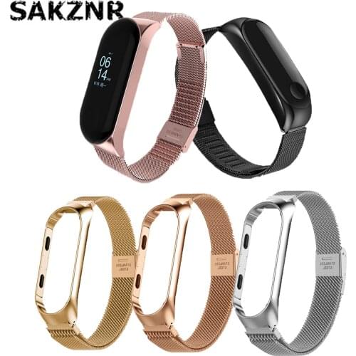 For Xiaomi Mi Band 4 5 Watch Strap Metal Stainless Steel Watch Replace Wristbands For Xiaomi For Mi Band 5 Strap Smart Bracelet
