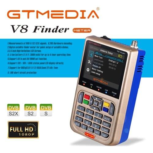 Gtmedia v8 Finder Meter Satfinder Satellite Locator Satlink LCD Screen For Sat Dish TV LNB Digital TV Signal Amplifier