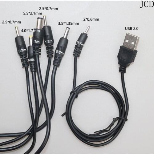 USB Male to 5.5*2.1 4.0*1.7 3.5*1.35 2.5*0.7 2.0*0.6mm DC Jack Power Charging Cable AC plug Transfer Connector Charger Converter