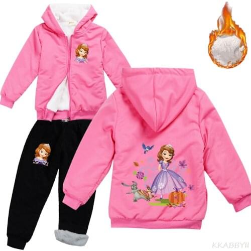 Sofia Hot Game Fashion Autumn Winter Children Cotton Sweater And Hoodie + Cotton Pants 2 Piece Suit Kids