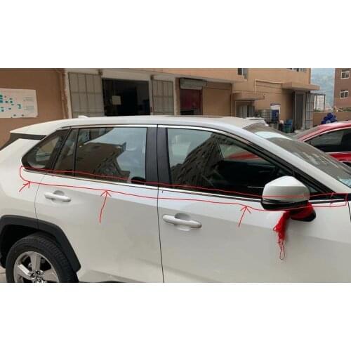 Steel below frame sill Window Pillars Cover Trim For 2019-2020 Toyota RAV4 (6PCS)