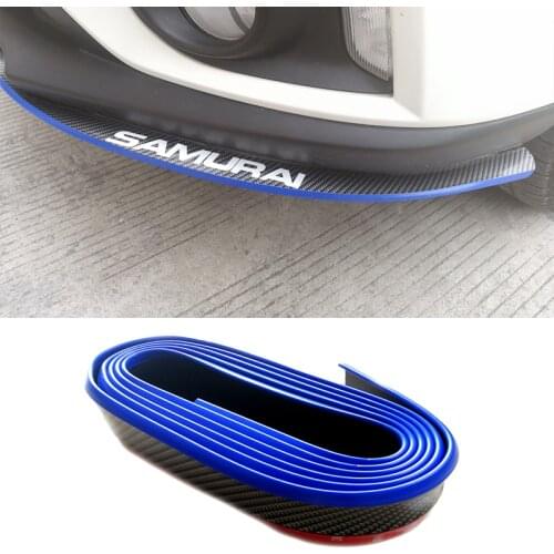 Universal car Carbon Fiber Lines Rubber Strip bumper Strip Car Lip Skirt Protector Exterior Front Lip by white yellow black blue