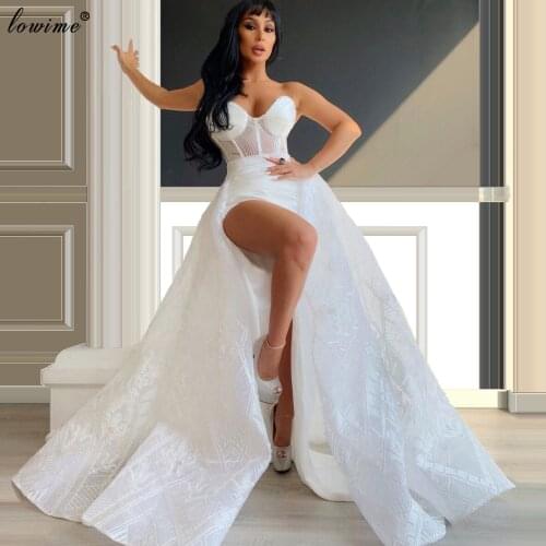 Dubai Special White Evening Dresses Long Sweetheart Evening Gowns Arabic Sexy Celebrity Dresses Party вечернее платье Vestidos