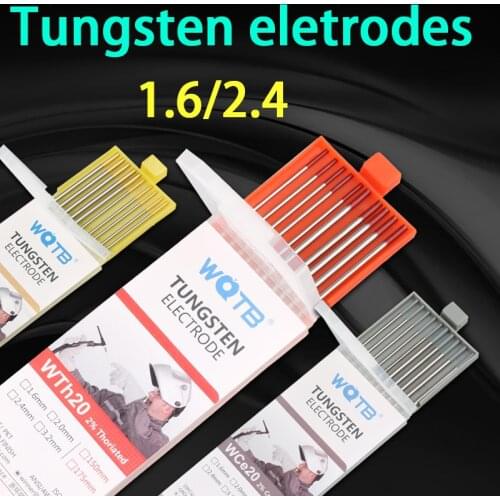 WQTB Tungsten electrodes 1.6MM/2.4MM tig welding rods 150mm 175mm tig electrodes Mixed size package10pcs/lot
