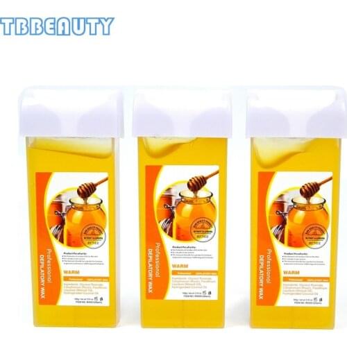 100g Roll On Honey Depilatory Wax for Wax Heater Machine Cartridge Heater Waxing Hair Removal Fixed Roller Head Hot