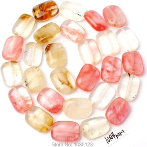 High Quality 10x14mm Mixed Color Watermelon Crystal Rectangle Shape Loose Beads Strand 15" DIY Creative Jewellery Making w3061