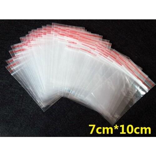 100pcs/lot 7x10cm Jewelry Ziplock Zip Zipped Lock Reclosable Plastic Poly Clear Bags