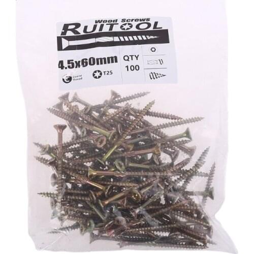 100pcs T25 Woodworking Plum Blossom Self Tapping Screws Deck Wood Binding Screw