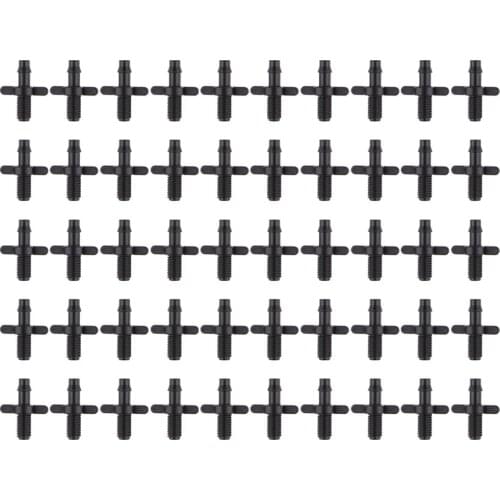 50x 47 Screw Thread Barbed Double-Way Irrigation Garden Water Connectors