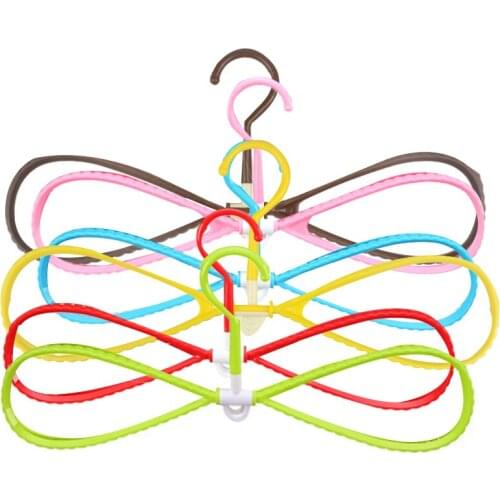 6Pcs/Set 8-Shaped Plastic Non-Slip Hanger Space Saving Clothes Drying Rack Hanger Coat Hangers