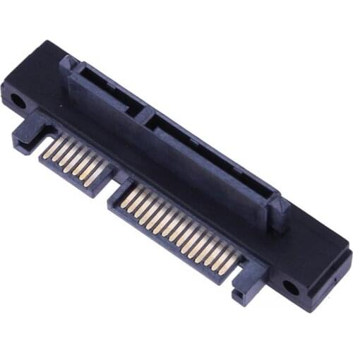 90 Degree Angle SATA 22Pin(7+15) Male to 22Pin(7+15) Female Extender Adapter for Hard Disk Port Extension