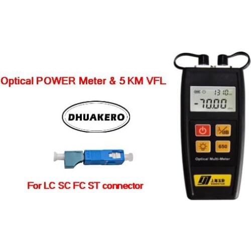 Free shipping AB23R all in one YJ550A/C FTTH Fiber Optical Power Meter -70 + 10dBm 5km Visual fault locator with LC SC adapter