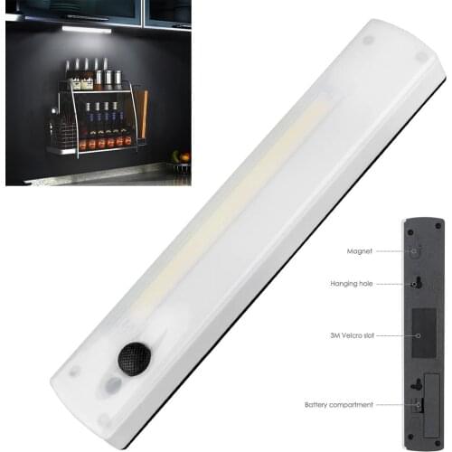 Wireless COB LED Motion Sensor Night Light Cabinet Closet Wardrobe Step Bar Lamp