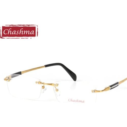 Chashma Brand Eyewear Quality Eyeglasses Male Pure Titanium Glasses Frames Light Rimless Optical Eyeglass Frames Men