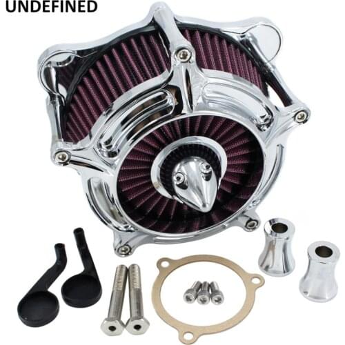 Chrome Turbine Spike Air Filter Intake Cleaner System For Harley Touring Road King Electra Glide 2008-2016 Softail Dyna FXDLS