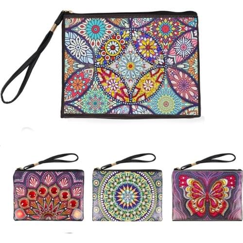 HUACAN 5D DIY Diamond Painting Wallet Women Special Shaped Diamond Embroidery Mandala Kit Handmade Gifts