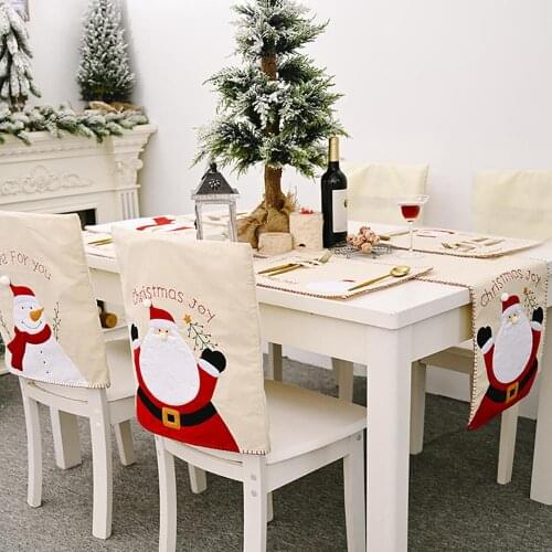 HUIRAN Santa Snowman Tablecloth Merry Christmas Decorations for Home 2021 Navidad Noel Xmas Ornaments Happy New Year 2022